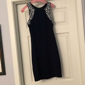 Sequin Hearts Navy Dress Size 13 Juniors(Size 4-6)
